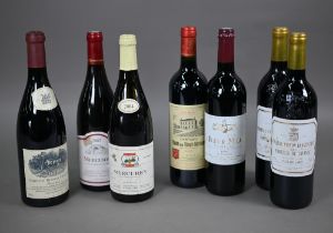 Seven bottles of assorted red wines - two bottles Chateau Longueville, Corutesse de Lalande, Grand