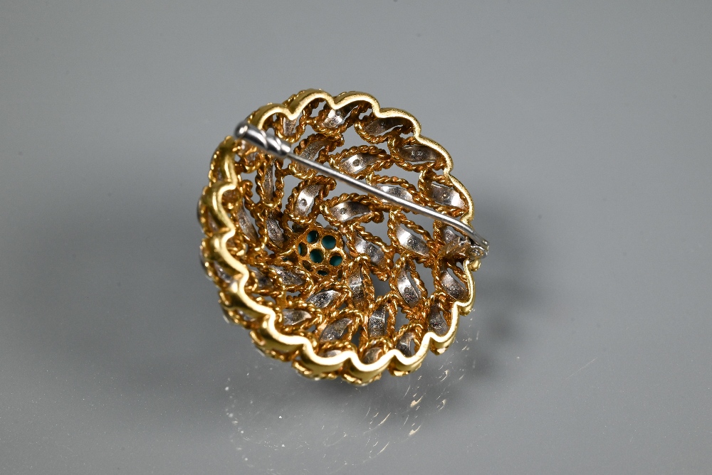 A 1960s style brooch and matching ring formed of yellow metal coiled rope style decoration with - Image 5 of 11