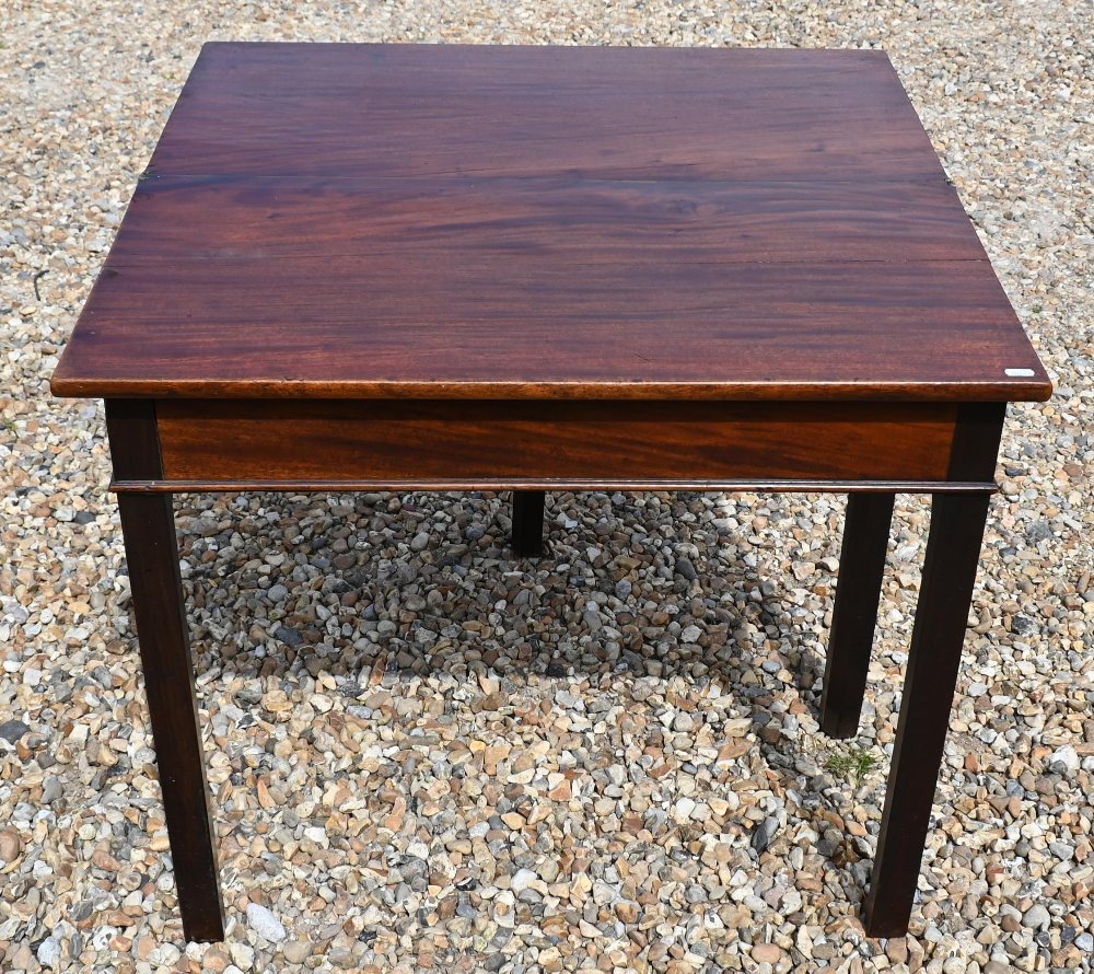 A 19th century fold over tea table, 84 cm wide x 42 cm deep x 73 cm high - Image 3 of 4