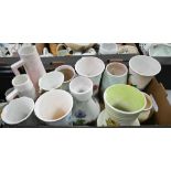 A large quantity of assorted E Radford floral-painted vases, jugs, dishes etc (3 boxes)