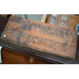 A vintage pine Accordion Car Cleaning Outfit box 50 cm wide