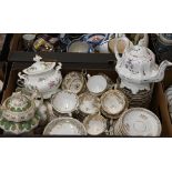A variety of Victorian tea wares including a teapot and two sugar basins, various part tea sets