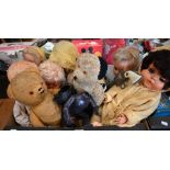 Seven various post-war dolls and two teddy-bears to/w various other soft toys and a boxed Mickey