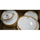 A Victorian china part dinner service with gilt double crests and rims, by John Mortlock (London),