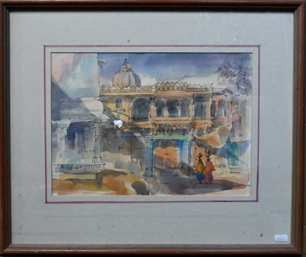 Ferelith Molteno - Four watercolour studies of Moorish temples, bee-hives, etc, 47 x 31 cm the - Image 2 of 13