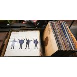 Various 1960s-80s 33rpm LP records including The Beatles Help!, The Monkees, Beach Boys Shut Down
