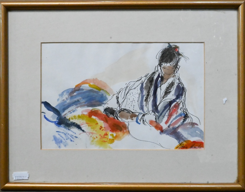 Ferelith Molteno - A collection of various watercolour studies to/w Lizzie Hall - figuratuve - Image 7 of 13