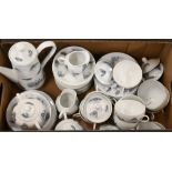 A Chinese eggshell china tea/coffee service to/w a Colclough service and three others (2 boxes)