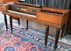 John Broadwood & Sons, a late Georgian square piano, mahogany and rosewood cased with gilt metal