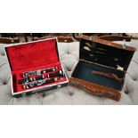 A Noblet of Paris clarinet in fitted case to/w a leather stationery case (latter a/f) (2)