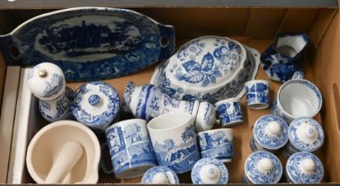A quantity of modern Spode Italian pattern china, including storage jars, tea wares etc, to/w a