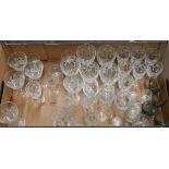Various cut and other drinking glasses, including Webb