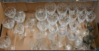 Various cut and other drinking glasses, including Webb