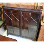 A mahogany display cabinet with astragal glazed doors, 106 x 30 x 115 cm high (a/f)