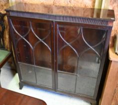 A mahogany display cabinet with astragal glazed doors, 106 x 30 x 115 cm high (a/f)