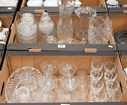 Various 19th century and later drinking glasses and other glassware (2 boxes)