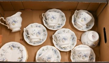 A Colclough floral-painted china tea service for six (box)