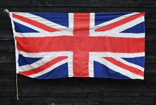 A vintage stitched canvas Union Flag, by William Smith, Salisbury (Rhodesia) 6' x 3'