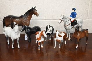 A boxed Beswick group 'Racehorse & Jockey Grey', ltd ed no 170/250, 29 cm to/w an unboxed large