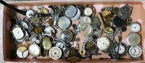 A box of assorted vintage and later wristwatches, parts and components including Kelton; Newmark;
