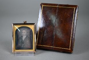 Manner of Richard Beard - A daguerrotype photographic portrait of a gentleman, in gilt metal frame