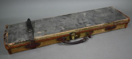 An antique leather and canvas shotgun case, bears label for Edward Whistler 11 Strand, Charing