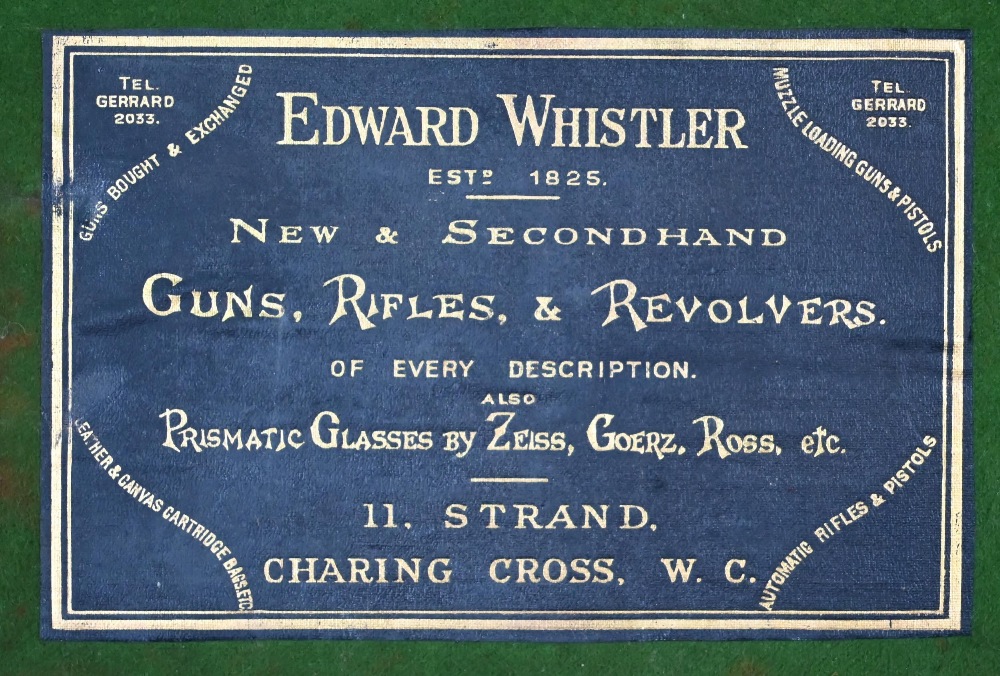 An antique leather and canvas shotgun case, bears label for Edward Whistler 11 Strand, Charing - Image 4 of 4