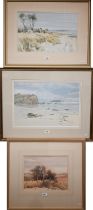 Chris Reimers - An extensive coastal view, watercolour, signed and dated '86, 35 x 51 cm; John