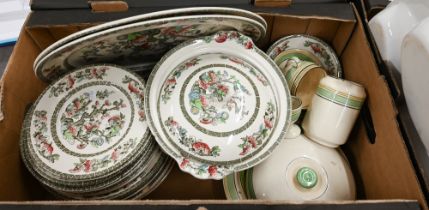 A Johnson's 'Indian Tree' part dinner service and an Adderley Art Deco style part service (box)