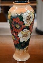 A Moorcroft floral-decorated vase by E Bossons (1997), 20.5 cm