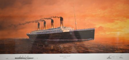After Adrian Rigby - 'Titanic's Last Sunset', print, 30 x 63 cm
