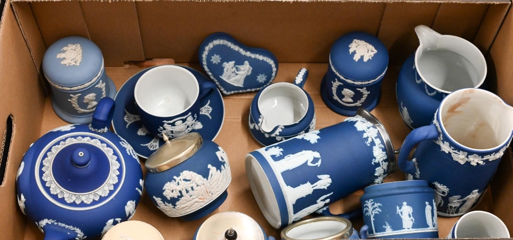 A collection of Victorian and later Wedgwood and Adams (Tunstall) Jasper ware (2 boxes) - Image 3 of 4