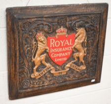 Amendment - A cast plaster painted plaque for The Royal Insurance Company Limited, 48 x 58 cm