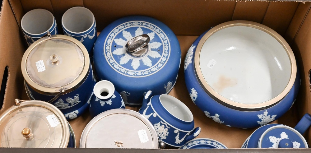 A collection of Victorian and later Wedgwood and Adams (Tunstall) Jasper ware (2 boxes) - Image 2 of 4