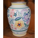 A large Poole Pottery floral-painted vase, impressed mark, 25 cm