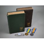 A WWI medal pair to 34302 Pte. G W Clough, Lincs. Regt. to/w dog tag for 26528 Clough, 45 Lab. Coy