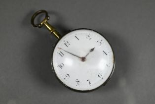 Alexander Hollisone, Liverpool, a Georgian silver cased pocket watch, chain fusee key wind movement,