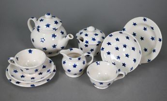 An Emma Bridgewater child's tea-for-two service, decorated with blue stars