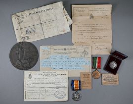 A WWI death plaque for Arthur Albert Haddon to/with original OHMS telegram and the WWI medal pair to