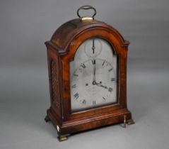 Vigne & Lautier, Bath, a George III mahogany dome cased bracket clock, the 8-day movement striking