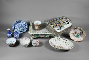 A Chinese white embossed silver plated jewellery box with 19th century Chinese famille rose