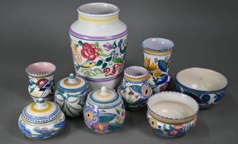 Nine pieces of vintage and later Poole Pottery, including Carter Stabler & Adams items (9)