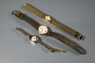 A Teriam 9ct gold ladies wrist watch, on link bracelet, 12g all-in to/with a Sekonda gilt ladies