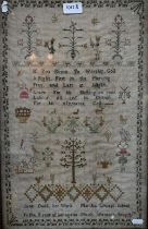 Jane Dodd of Martha Crumps School, a sampler