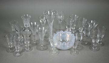 Various early 19th century and later drinking glasses and a ribbed glass bowl (box)