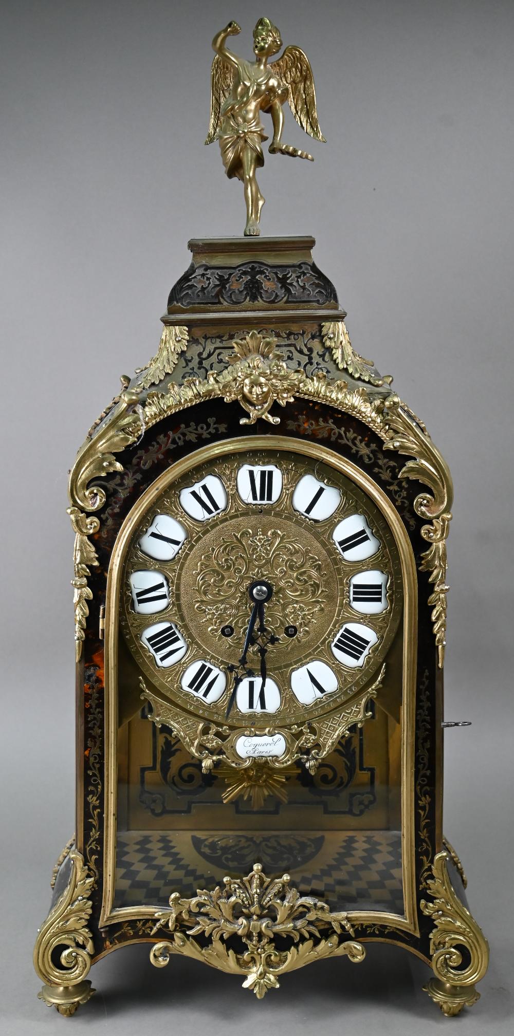 Coquerel, Paris, an 18th century style French 'Boulle' bracket clock the 8-day movement with gilt - Image 2 of 10