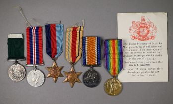 A WWI pair to 208962 Pte. A E Mullender, Labour Corps, British War Medal; Victory Medal to/with WWII