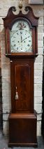 James Anderson, Westhaven, a 19th century eight day figured mahogany longcase clock, enamel arched