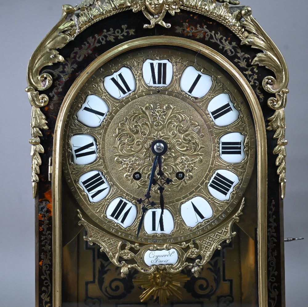 Coquerel, Paris, an 18th century style French 'Boulle' bracket clock the 8-day movement with gilt - Image 5 of 10