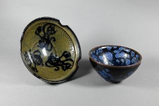 A Chinese Southern Song style Jizhou stoneware bowl, the interior with three paper-cut monkeys
